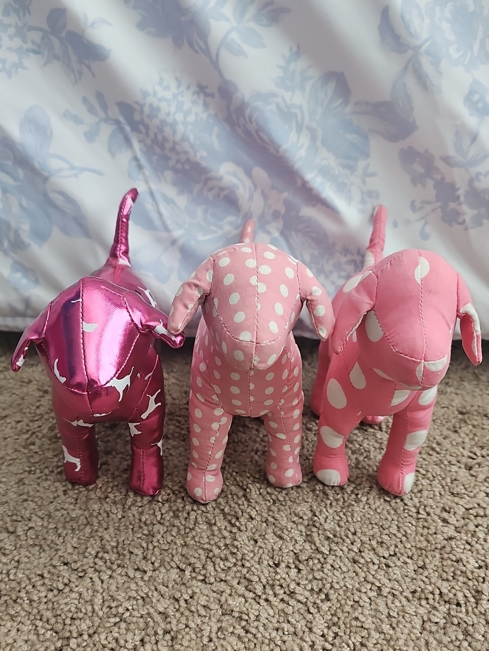 Pink Fabric Dog Figurine